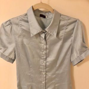 Blue hand-made silk Shirt+pant